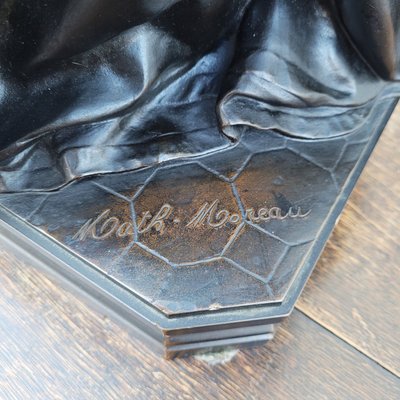 Math Moreau, Marie Stuart, H73cm, bronze signé, XIXème siècle