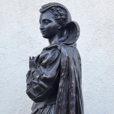 Math Moreau, Marie Stuart, H73cm, bronze signé, XIXème siècle