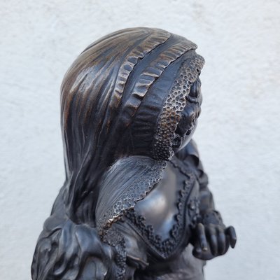 Math Moreau, Marie Stuart, H73cm, bronze signé, XIXème siècle