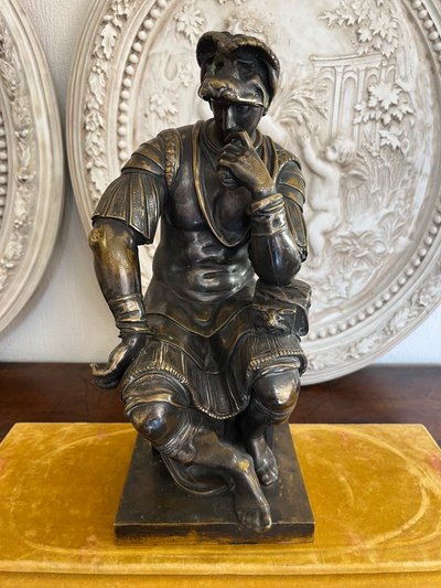 Bronze sculpture «  Laurent de Médicis «  D’après Michel-Ange