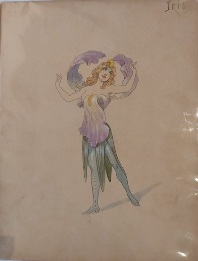 Alfred Choubrac - (1853 - 1902) - Iris - Bleuet - Capucine  - 1895 - Trois Gouaches - 