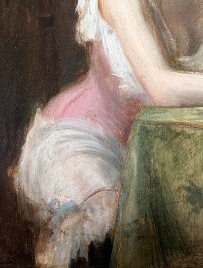 Ecole Française Impressionniste - Jeune au femme au miroir, circa 1890