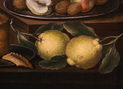 Peintre flamand XVIIIe siècle, Nature morte avec des fleurs et fruits
