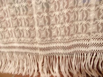 Curtain in embroidered tulle, early 20th century