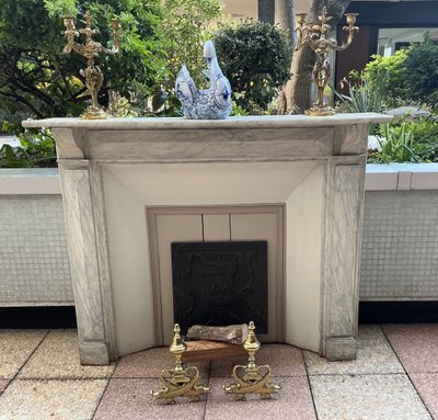 Cheminée décorative en bois peint d'époque fin 19 ème 