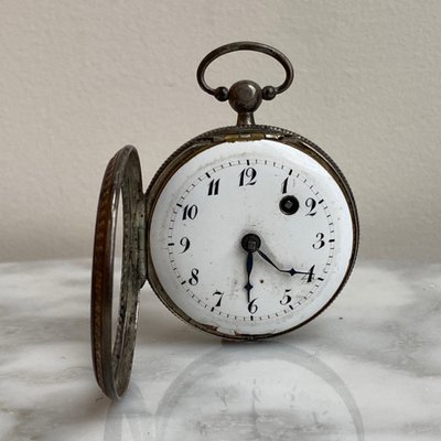 Montre à coq XIXe cadran émail
