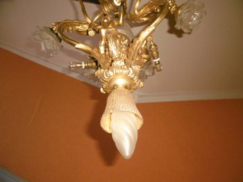 Bronze Chandelier With Putti
