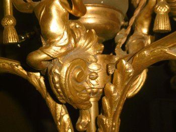 Bronze Chandelier With Putti