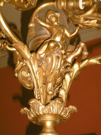Bronze Chandelier With Putti
