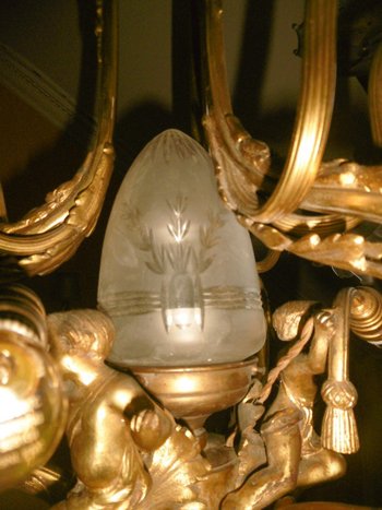 Bronze Chandelier With Putti