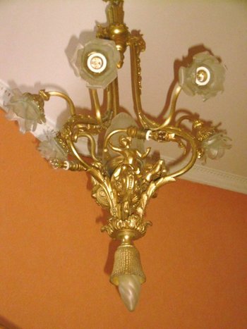 Bronze Chandelier With Putti