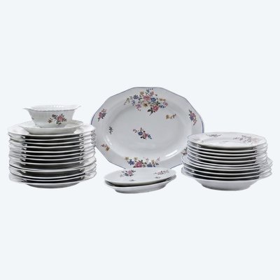 Service 28 pièces Bernardaud porcelaine de Limoges décor floral années 20-50