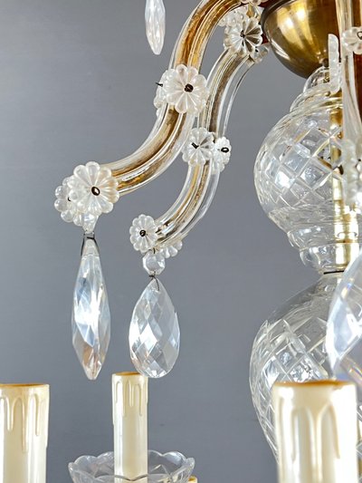 Grand lustre en cristal à pampilles, style Louis XV, XXe siècle