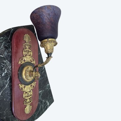 Large wall sconce in bronze and glass paste