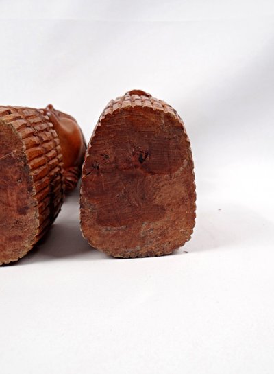 Paire de bustes d'homme et de femme sculpture bois art africain de Madagascar XXe