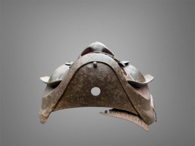 Halbe Samurai-Mempo-Maske – Edo-Zeit (1603–1868).