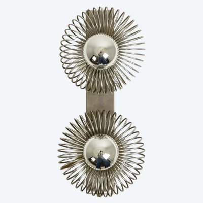 Andrea Lazzari. Pair of brushed metal wall lights. 1970s LS6714348