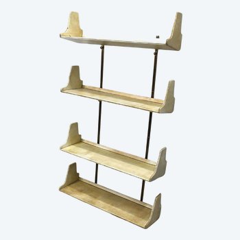 Parchment Shelves L60 By Osvaldo Borsani 1950 Brass Ladders