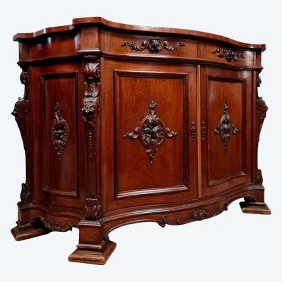 Napoleon III period mahogany curved buffet on all sides