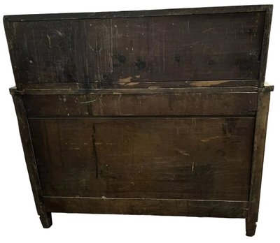 Louis XVI period chest of drawers in burr walnut with marquetry decoration