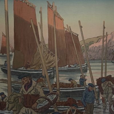 Lithograph by Henri Rivière Au Vent de Noroît - Le Port