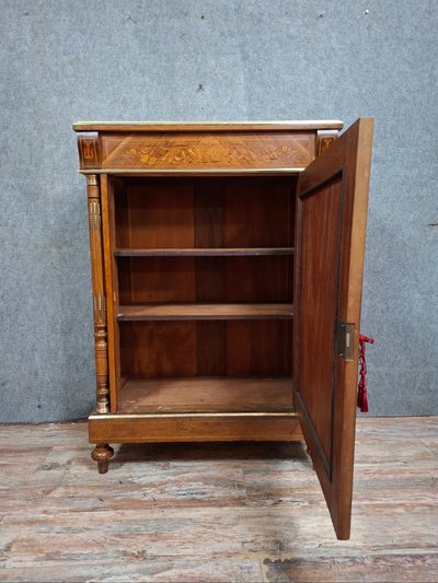 small marquetry side table or chest of drawers from the Napoleon III period, dating from the late 19th century