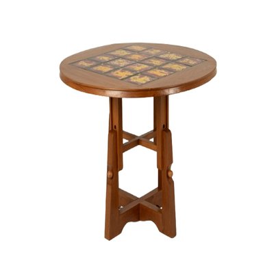 Guillerme und Chambron. Beistelltisch aus Eiche und Keramik. 1970er-1980er Jahre. LS 6735672