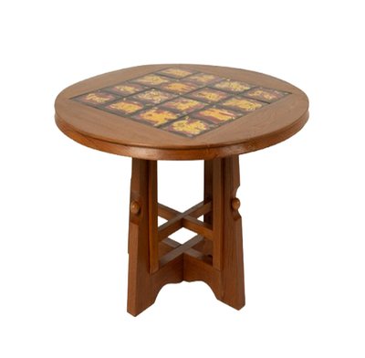 Guillerme und Chambron. Beistelltisch aus Eiche und Keramik. 1970er-1980er Jahre. LS 6735672