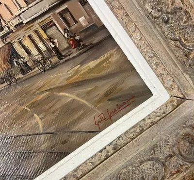 20th Century Italian School: Oil on Canvas by Enrico Gatti, signed, located and dated