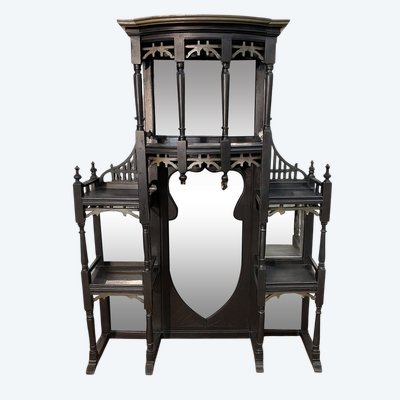 Importante étagére ou Bibus en bois laqué