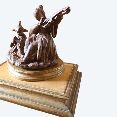 Incantevole terracotta di François Boucher, la lezione di musica