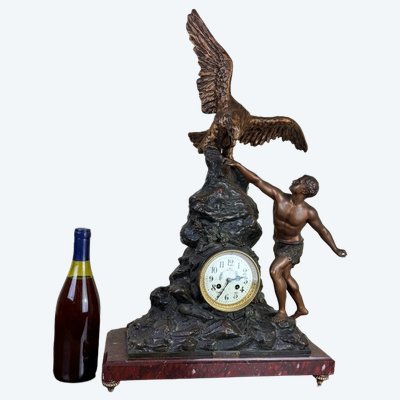 Große Pendeluhr aus der Zeit Napoleons III. aus Regulus / h 74cm