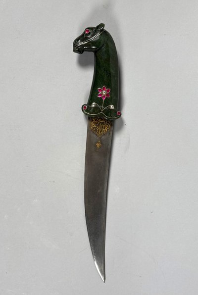 Kard Dolch aus Jade mit Pferdekopf INDIEN Mughal Dynastie (1526-1857)
