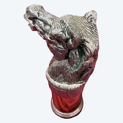 Gucci Italie : Poivrier A Tête De Cheval En Métal Argenté Vers 1970