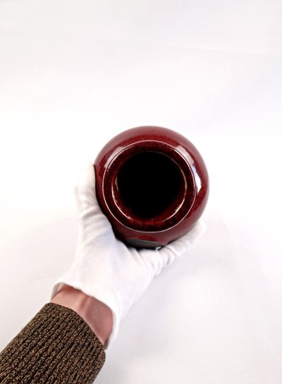 Vaso in porcellana cinese a doppia felicità shuāng xǐ rosso sangue di bue fine XIX secolo