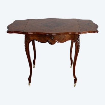 Rosewood salon table, Louis XV style, Napoleon III period - Mid 19th century