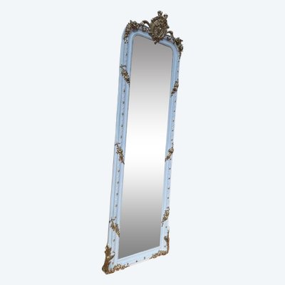 Miroir d'entre-deux – Époque Napoléon III – Réchampi blanc et feuille d'or