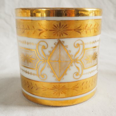 Directoire period white and gold Paris porcelain litron cup - late 18th century