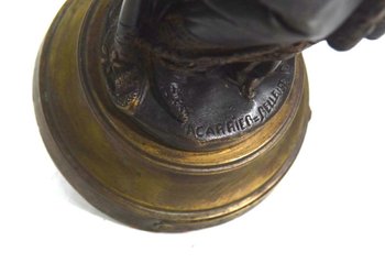"'La liseuse'" di Carrier Belleuse bronzo patinato dorato, fine XIX secolo