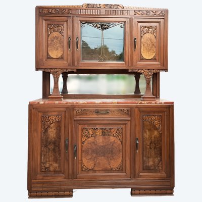 Buffet époque Art Déco en ronce de noyer