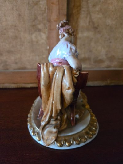 Sujet en porcelaine – Couple galant & musicien - esprit Romantique