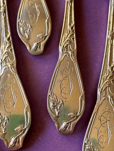 12 art nouveau ice scoops.