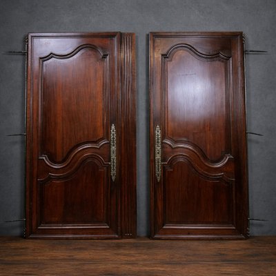 Coppia di porte antiche in legno massiccio - periodo Luigi XV / Reggenza