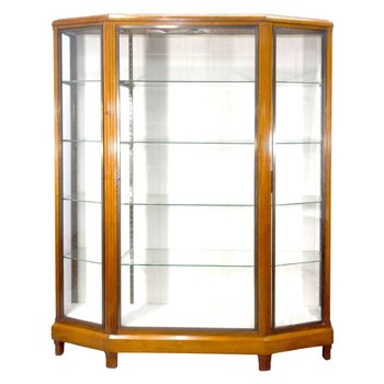 Showcase In Mahogany And Bronze Art Deco 3 Doors