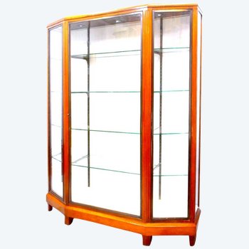 Showcase In Mahogany And Bronze Art Deco 3 Doors