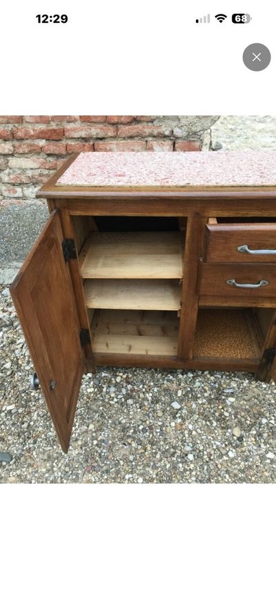 Mado Sideboard aus massiver Eiche – französischer Haushaltsstil der 1950er Jahre