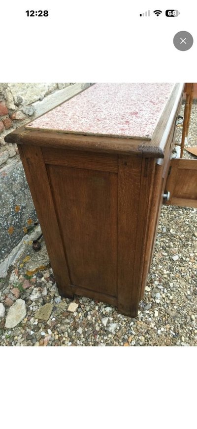Mado Sideboard aus massiver Eiche – französischer Haushaltsstil der 1950er Jahre