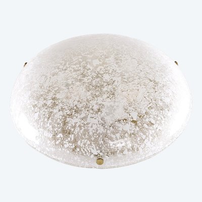 Plafonnier en verre de Murano à inclusions, années 1970