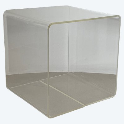 Table d'appoint, étagère cube en plexiglas par Michel Dumas, France années 70