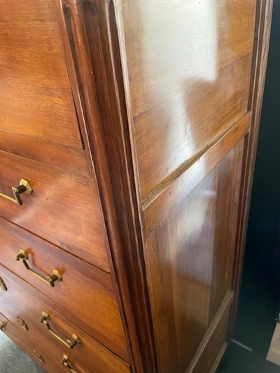 Grande cassettiera in noce in stile Luigi XVI